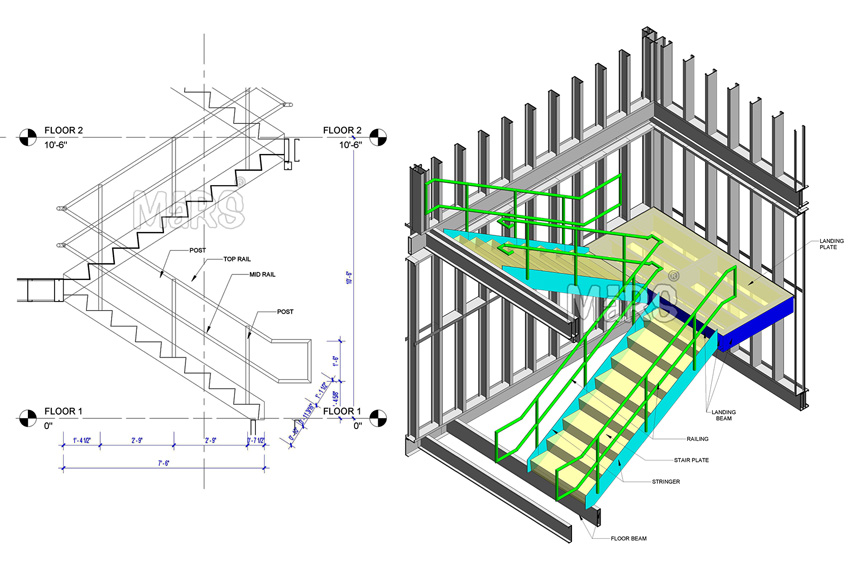 Structural Steel Railing Detailing Services California