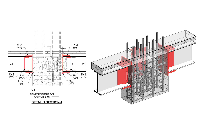Structural Connecting Detail Drawings and Modeling